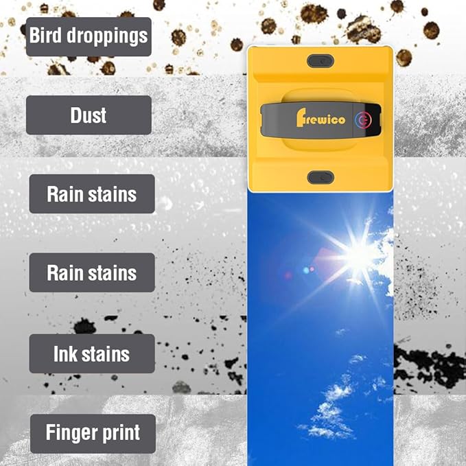 Frewico Smart Window Cleaner Robot with Quad-Stream Ultrasonic Spray 100ml Dual Water Tanks 5600Pa Strong Suction for Frameless Windows &amp High-Rise App/Remote Control Anti-Falling Safety Syste