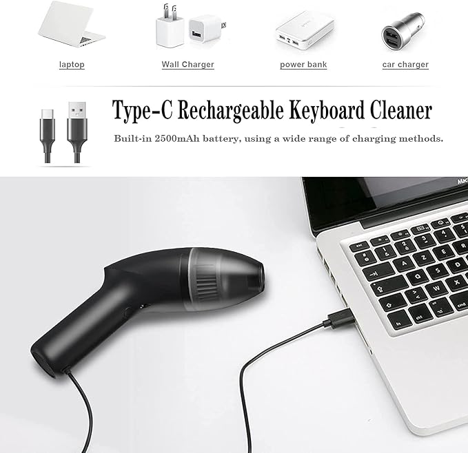 Mini Vacuum Cleaner-RechargeableCordlessDesk Vacuum Cleaner for DustHairCrumbsCarSewing Machine (H043)