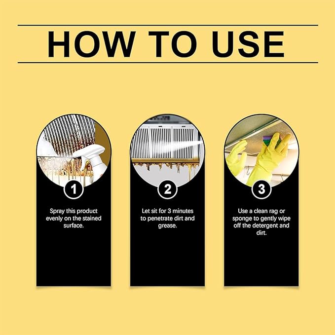 FIELL Heavy-Duty Kitchen Degreaser Foam Cleaner 8.46 fl.oz Clean Kitchens Up Kitchen Oil Cleaner Multipurpose Oil Stain Remover Spray Multi functiona Foam Cleaner Spray (2PCS)