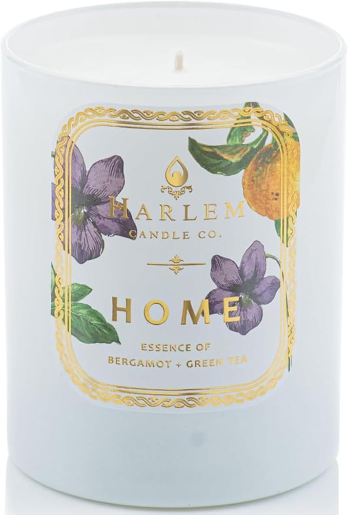 HARLEM CANDLE CO. Home - Luxury Scented Soy Candle 11 oz - 80-Hour Burn Time | Bergamot Jasmine Sandalwood Mandarin Orange and Green Tea Leaves | Scented Candles for Home