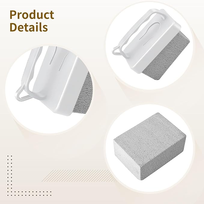 7 Pcs Pool and Tile Pumice Cleaning Kit Includes Handle &amp 6 Stones for Stubborn Stain Removal On Grout Concrete and Spa Surfaces