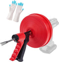 Pack of 1 Mild Steel Drain Drill Set Heat Dealt with Gauntlets 25FT Length Permanent for Unclogging Conduits Electric Unclogger Set