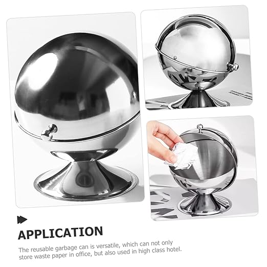 VICASKY Stainless Steel Mini Countertop Trash Can with Lid Small Desktop Wastebasket for Office Bedroom Kitchen Reusable Covered Garbage Bin to Prevent Odor and Keep Spaces Clean