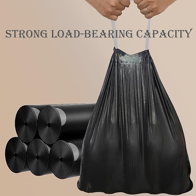 21 Gallon Code X Heavy Duty 1.2 Mil THICK Trash Bags Drawstring Black Garbage Can Liners Fits All 20-21 Gallon/65 Liter 75 Liter 80 Liter Trash Can Code X Compatible