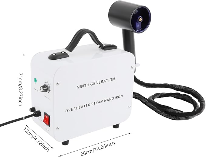 Nano Hair Steamer Machine Handheld Steam Gun with Adjustable Mist Hair Salon Spray Humidifier Tool for Homes Beauty Hospitals Offices Pet Stores 11.83oz Tank Negative Ion Blue Light