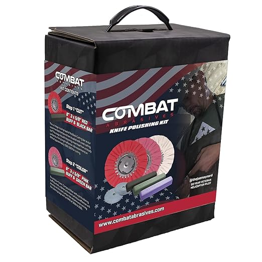 Combat Abrasives Knife Polishing Kit for Buffing &amp Polishing Steel or Stainless Steel 7 Piece Kit