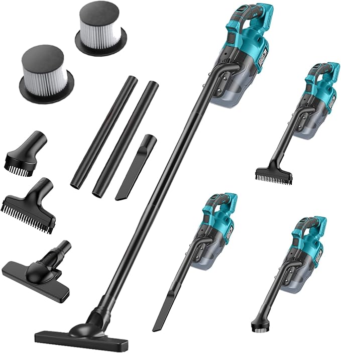 Cordless Vacuum Cleaner for Makita 18V Battery 500W Handheld Vacuum Cleaner with Washable Filter Portable Stick Vacuum for Floor Carpet Car Hardwood Pet Hair Home(Battery Not Included)