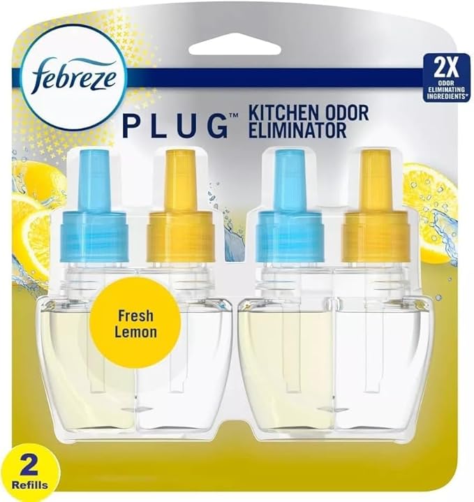 Febreze Plug with Fade Defy Technology Air Freshener (2) of 0.87 fl oz Refills (Fresh Lemon)