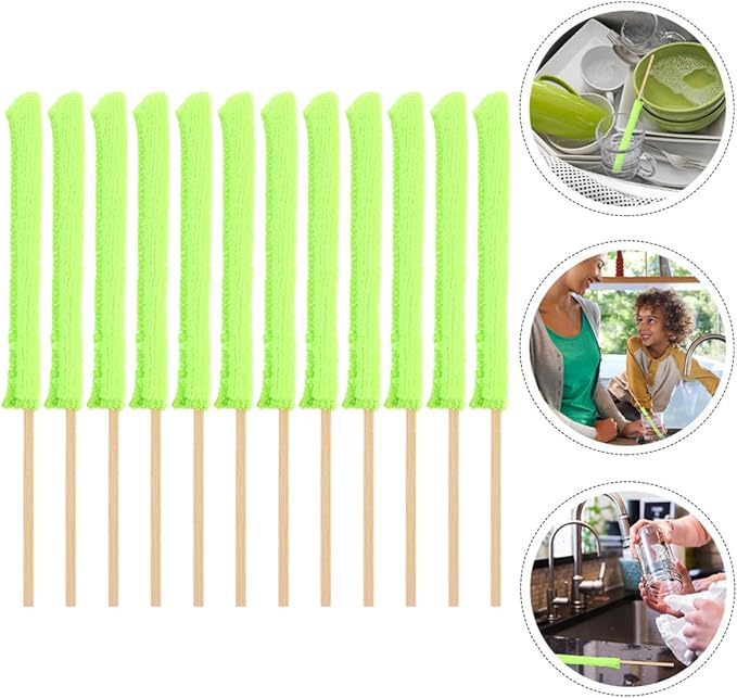 48pcs Multi-Functional Glass Cup Cleaning Sticks No Smell for Narrow Bottles and Cups Daily Use Cleaning Tool for Home and Kitchen