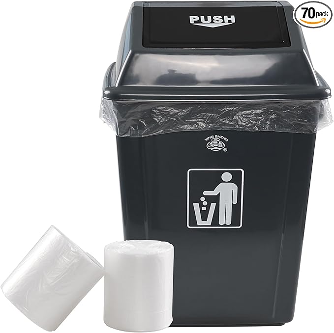 Pekky 18 Gallon Large Garbage Trash Bags Clear Yard Waste Bags 70 Counts