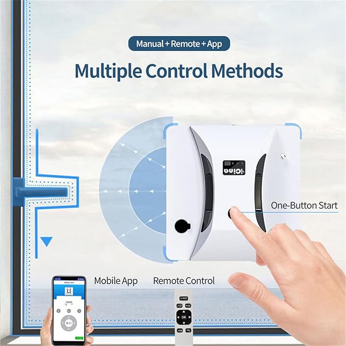 Window Cleaning Robot Automatic Glass Cleaner Robotic Vacuums with Remote and Smart App Controlfor High-Rise Windows Tiles and Marbles