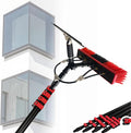 Telescopic Window Glass Cleaner 3.6m-10.8m Glass Cleaning Telescopic Rod Multi-Purpose Water Spray Brush Telescopic Cleaner Photovoltaic Cleaner with Scraper7.2M/24FT