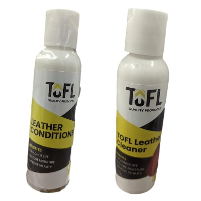 TOFL Leather Cleaner and Conditioner Bundle (4 oz) for Furniture Car &amp Automotive Interior Detailing Leather Clothing &amp Accessories Bags Purses Boots &amp Jacket