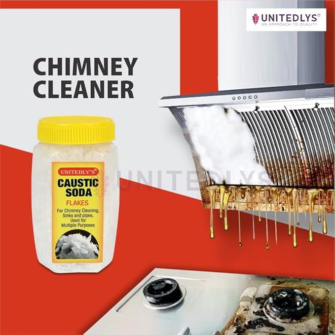 Caustic Soda Drainage Block Remover 350g with Gloves | Chimney Drain &amp Sink Cleaner | Fast-Acting Non-Toxic &amp Odorless Drain Cleaner Flakes | Swift Pipe Cleaner