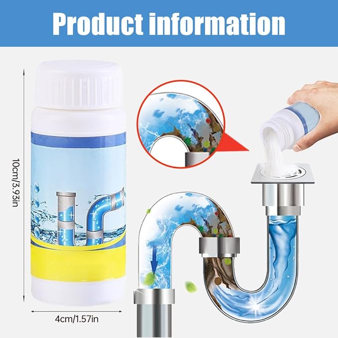 2026 Upgraded Sink and Drain Cleaner Multi-functional Powerful Pipe Unclogging Agent Drains Cleaner Fast Foaming for Kitchen Toilet and Pipes Cleaning Tool (3Set)