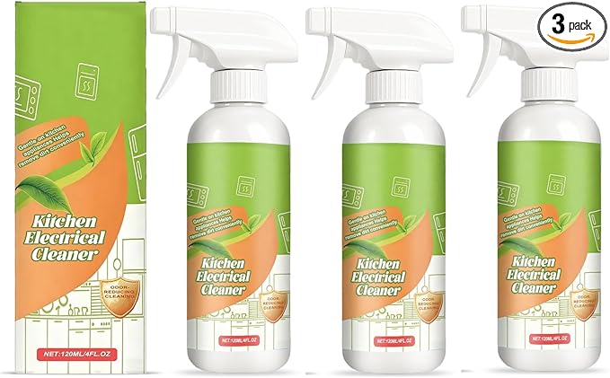 This Revolutionary Kitchen Spray Dissolves Grease Instantly - No Scrubbing RequiredElectrolyzed Ion Kitchen Appliance CleanerFor Oven Stove Range Hood &amp Appliances (3 one size)