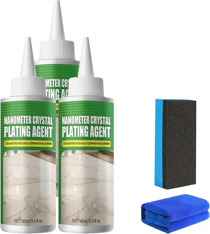 Nano Crystal Coating Agent For Tile &amp Furniture Nano Meter Crystal Plating Agent Quartz Marble Stone Polish Cleaner Long-Lasting Polishing Fast Drying (3Pcs)