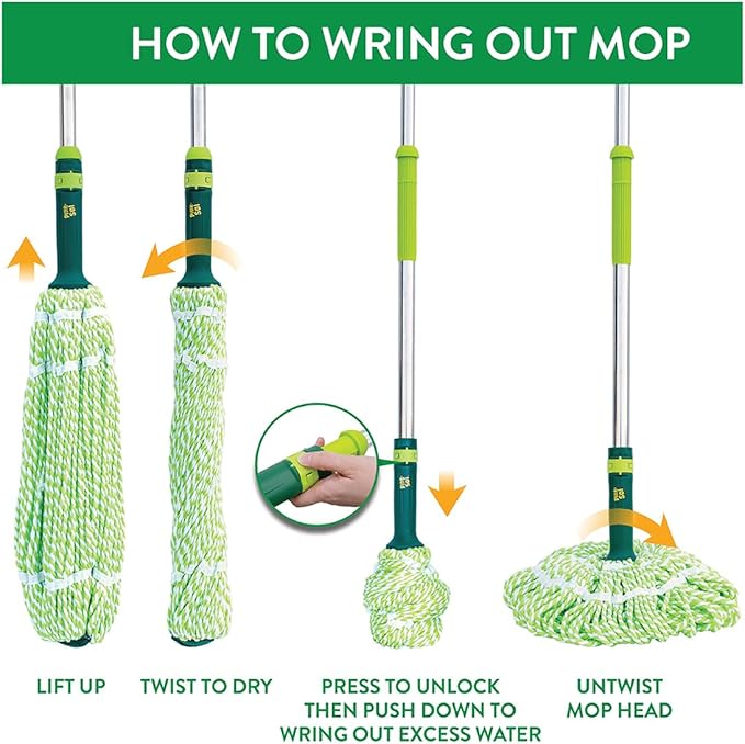 Pine-Sol Broom &amp Mop Cleaning Set - All-in-One Floor Cleaning Kit with Angled Broom and Dustpan Twist &amp Microfiber Mops Mini Dustpan with Brush and Wall Mount Storage Rack - 7 Pieces