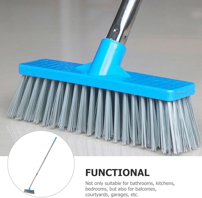 VALICLUD Bathroom Floor Scrub Brush with Long Handle Stiff Bristle Tile Grout Cleaning Brush for Shower and Outdoor Floors Heavy-Duty Seam Scrubber for Bathroom and Kitchen Cleaning