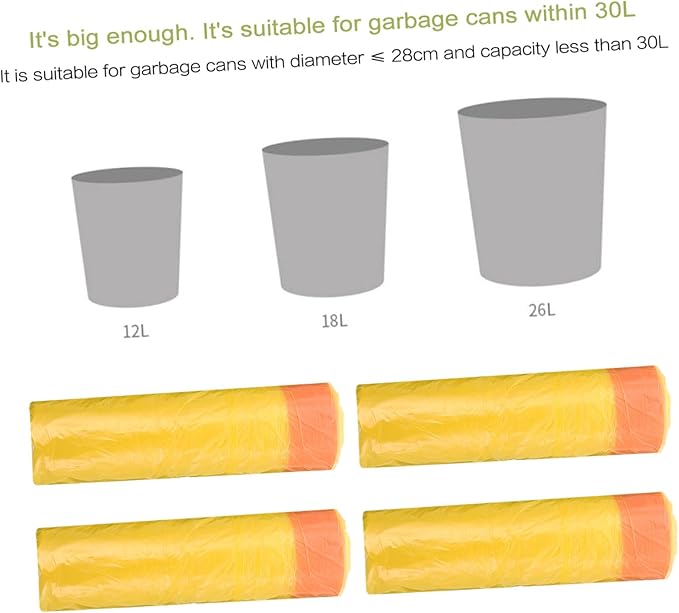 10 Packs Disposable Drawstring Garbage Bags Each Thick Plastic Trash Bags with Handles Waste Organizer for Kitchen Office Living Home Supply Total