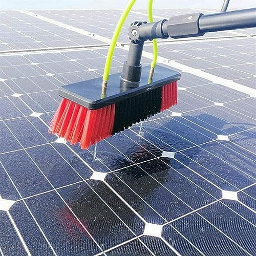 Glass Cleaning Brush Home Water Fed Telescopic Pole Kit Solar Panel Brush Rotating for Photovoltaic PanelWindow Cleaning Pole Water Fed Telescopic Brush Extendable Solar Panel Water Spray C