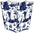 Marye-Kelley WB874-Navy Boat Toile Wastepaper Basket