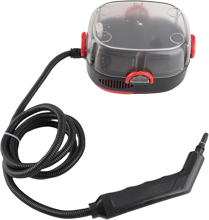 1500W Portable Handheld Steam Cleaner - 105℃ High Temperature Deep Cleaning with Removable Tank and 3 Brushes for Kitchen Bathroom Car Windows (US plug)