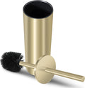 Stainless Steel Toilet Brush with Holder Set for Bathroom Storage and Organization Toilet Bowl Cleaner Brush and Holder (1 Gold)