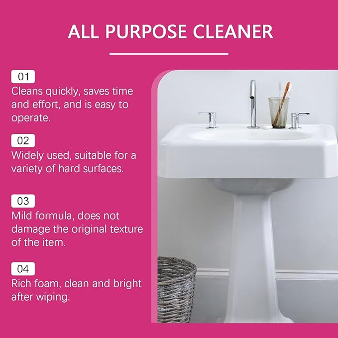 Multi-Purpose Cleaner Powerful Stain Remover For Home Office &amp Car - Dissolves Grease &amp Sticky Grime Easily(2PCS)