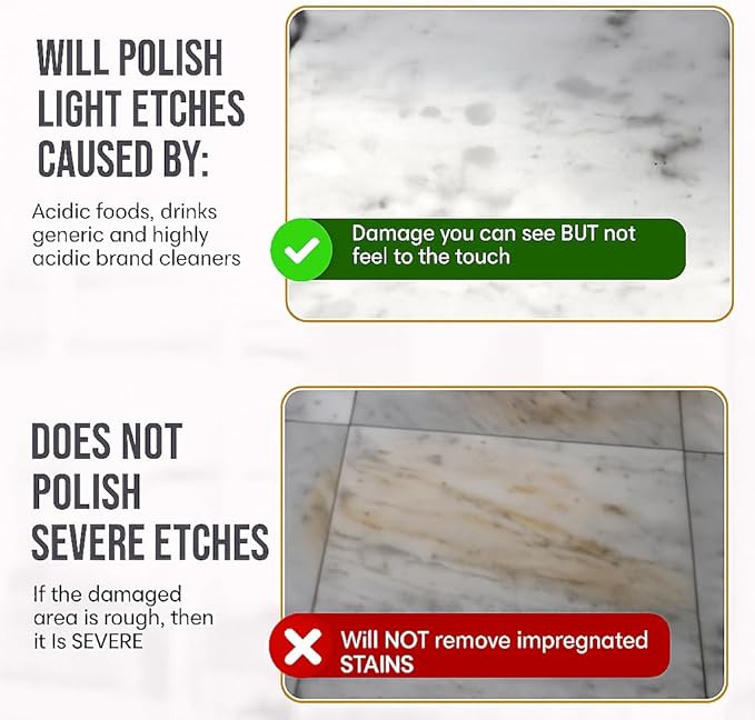 MB Stone Care Sample Kit - MB-11 Marble Etch Remover for Light to Neutral Colored Calcite Based Stone GT-1 Green Thing MB-24 Barrier Sealer Finito Finishing Spray Microfiber Towels