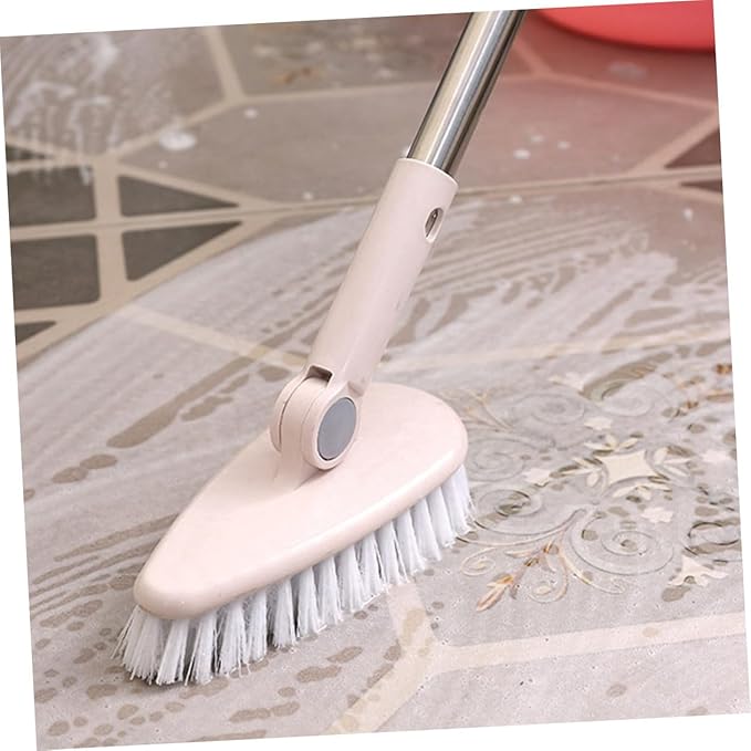 Bathroom Cleaning Brush Handle Ergonomic Rotatable Design for Hard Reach Areas for Floor and Toilet Cleaning Bristles