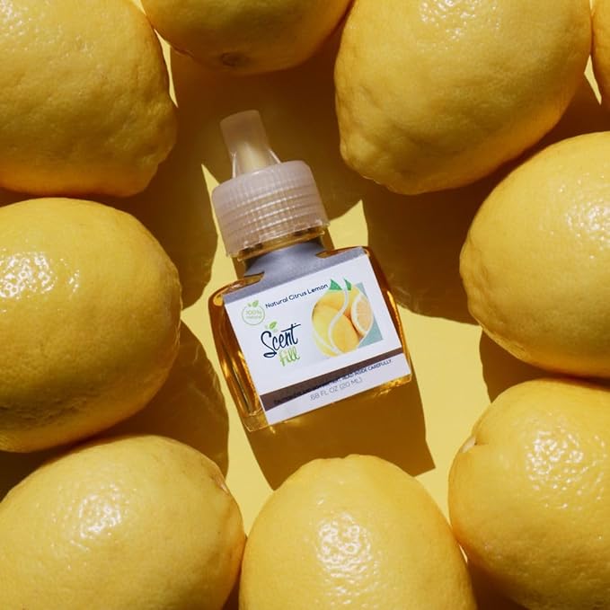 Scent Fill 100% Natural Lemon &amp Citrus Plug in Air Freshener Scented Oil Refills 3 Refills