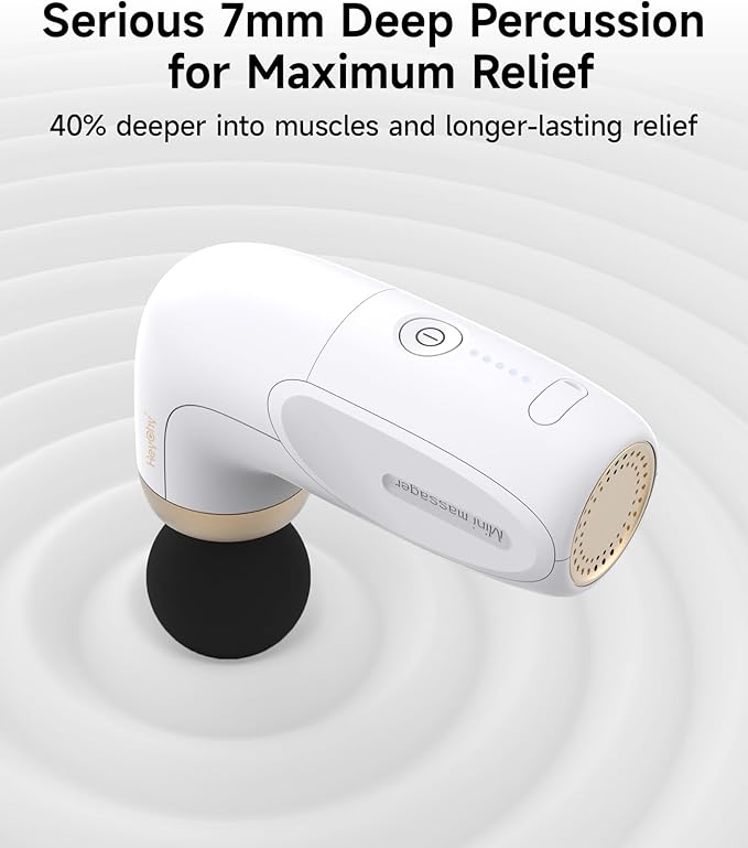 A1 Super Mini Massage Gun Percussion Deep Tissues Muscle Massager Compact Sports Travel Massage Gun Portable Handheld Massager for Office Home Athletes(White)