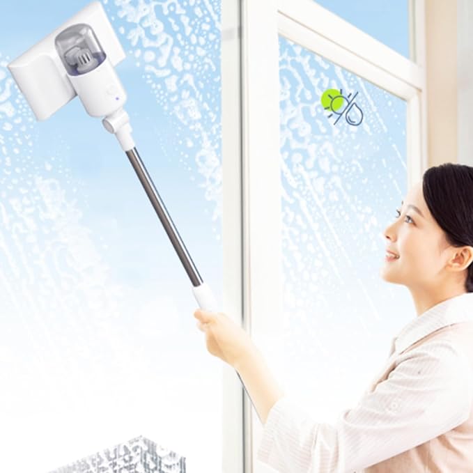 Cordless Window Vacuum Cleaner Portable Electric Glass Window Cleaning Tool with 180° Adjustable Head Rechargeab Window Cleaner Squeegee for Window Tile Glass Mirror