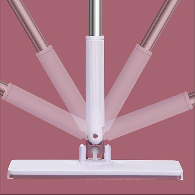 Flat MopLong Handle Automatic Clamp Cleaning SuppliesFlat Head Hardwood Floor Mop | for Home Kitchen Bathroom Bedroom Living Room Hardwood Laminate Tile Glass Window