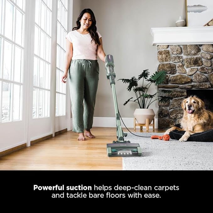 Shark Detect Ultralight Corded Stick Vacuum with Direction Detect and Self-Cleaning Brushroll Powerful Hair Pickup Ultra-Lightweight Crevice &amp Upholstery Tool Included Evergreen HZ752