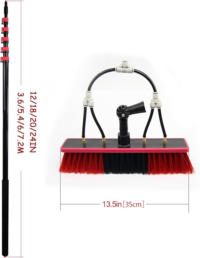 Solar Panel Cleaning BrushGlass Cleaning BrushCleaner Water Fed Pole Kit for Cleaning Outer Window GlassTile WallsGlass Curtain WallSolar Panel6M7.2M