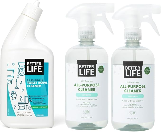 Better Life Toilet Bowl Cleaner 1-Pack + All Purpose Cleaner 24 Oz 2-Pack Unscented