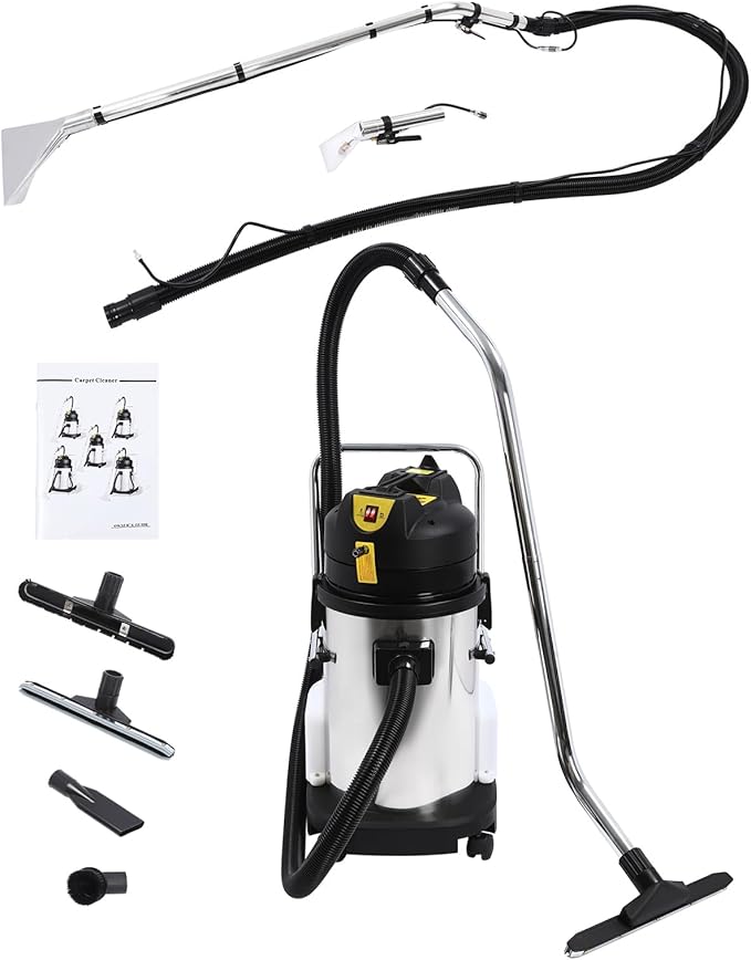 1000W 30L/7.93Gal Commercial Carpet Cleaning Machine 3 in 1 Professional Extractor Upholstery Wet Dry Vacuum Cleaner Portable Spot Cleaner for Hotels Offices
