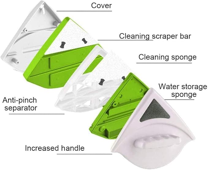 Outside Magnetic Window Cleaner Window Cleaning Tools Window Cleaner Double-Sided Glass Wiper Cleaner Cleaning Tools for 20-30mm Thickness Double Hollow Window Sliding Door Shower Screen Mirrors