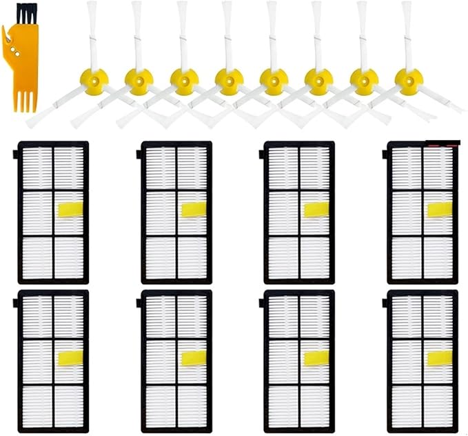 BeNtli Vacuum Cleaner Parts AccessoriesMain Side BrushHepa FilterCompatible for Roomba 800 900 Series 860 870 880 890 966 980 (Color : Set 6)