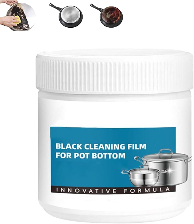 Powerful Burnt Residue Remover Paste for Cookware Black Cleaning Film for Pot Bottom Multi Purpose Powerful Cleaner for Kitchen Pots &amp Grills (1pcs)