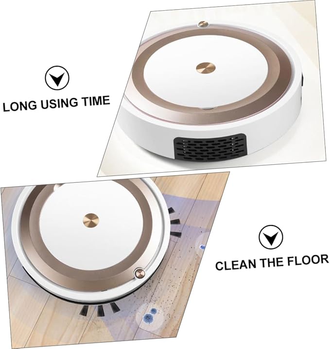 PRETYZOOM 1Set Compact Intelligent Floor Sweeper Home Dust Catcher with Mopping Function Silent Operation for Pet Hair and Debris Golden Finish