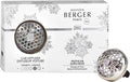 Maison Berger Car Diffuser Set – Refillable Vent Clip Ceramic Refill Made in France - Luxury Auto Scent - 4-Week Diffusion - Elegant Air Freshener for All Car Vents (Festive Fir)