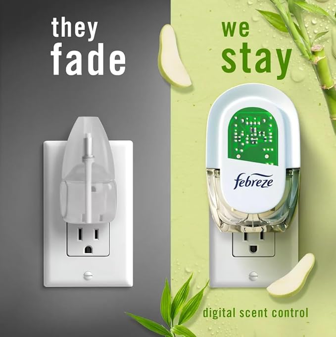 Feb-reze Plug In Air Freshener Odor-Fighting Scented Oil Refill Light Bamboo - 3 Refills