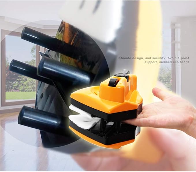 Magnetic Window Cleaner Double-Sided Magnetic Window Cleaner Glass Cleaning Brush Glass Wiper Household Cleaning Tools with Anti-Falling Rope