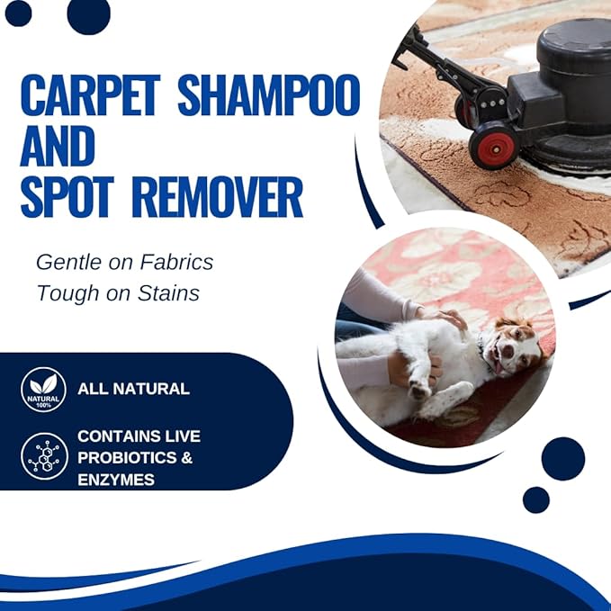 Carpet Shampoo and Spot Remover 32 oz All Natural with Enzymatic Powers