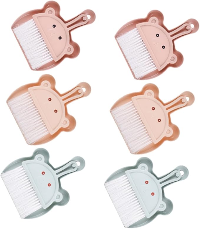 VILLCASE Desk Dustpan and Brush Set 6pcs Small Handheld Brooms with Dustpans for Desktop Cleaning Portable Mini Broom Combo for Home Office Keyboard and Small Space Use