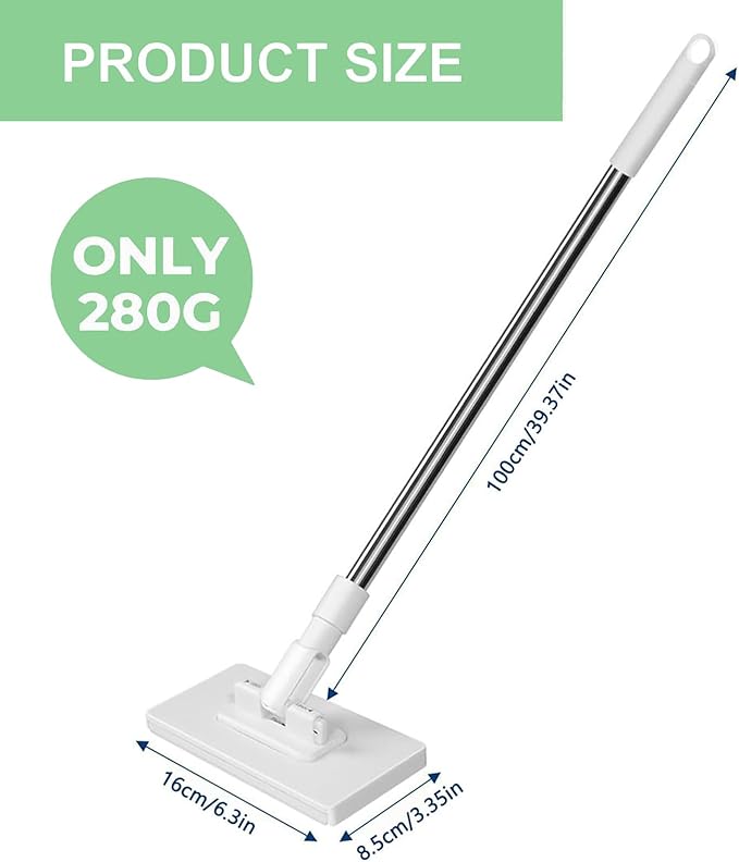 Cloth Changing mini mop Lazy mop Disposable dust mop with Reusable Cloth Automatic Cloth Clip and no-wash mops Multi-Surface mops for Walls Doors and Windows