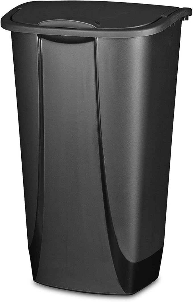 Sterilite 10939006 11 Gallon SwingTop Clean Black Wastebasket Trash Can